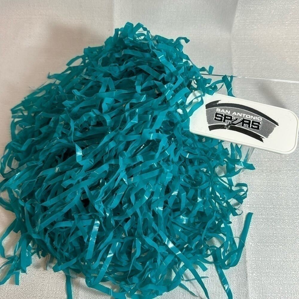 NBA San Antonio Spurs Replica Game AQUA Pom Poms 1999 promo VINTAGE